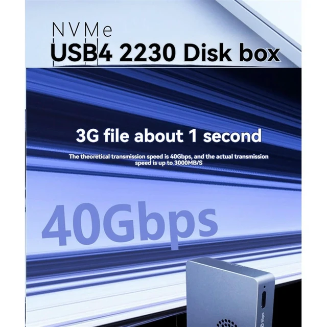 Alt view image 3 of 3 - 40Gbps 2230 M.2 NVMe USB 4.0 SSD Enclosure with Cooling Fan Compatible with TB3/4 for Laptop Computer Game Camera