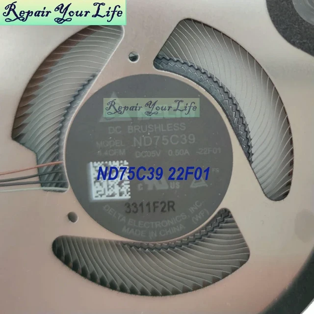 Alt view image 3 of 3 - 002R23 Notebook Cooler CPU Fans Heatsink For Latitude 14 7440 Heat sink Fan Assembly ND75C39 22F01 AT3YK002DTL 021KT2