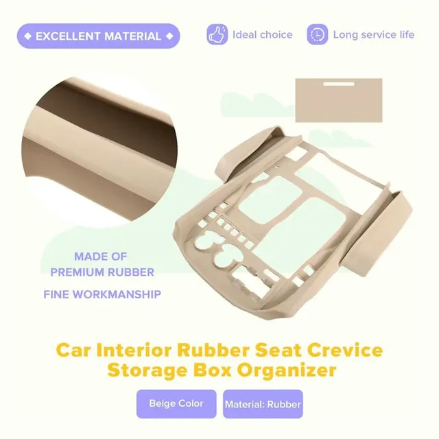 Alt view image 2 of 3 - Rubber Box Organizer For Lexus 570 LX570 Accessories 2016-2021 Car Interior Beige