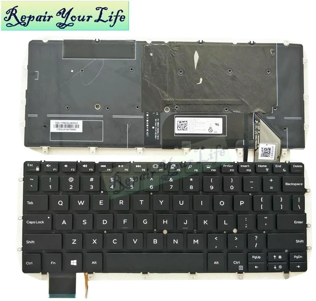 Main image of 3CM18 US Laptop Keyboard Backlight For XPS 13 9370 9380 English Backlit Keyboards/Teclado Black Keycaps 03CM18 CN-03CM18