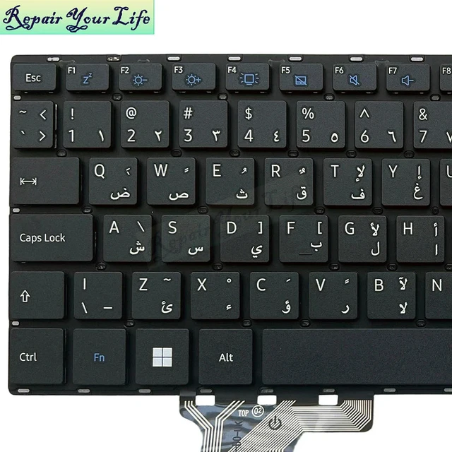 Alt view image 2 of 3 - FS Farsi Arabic Keyboard For For Dynabook Satellite C50-H C50-J C50-h-102 D0K-V6505H KN16R-1 Laptop NO Backlit Teclado