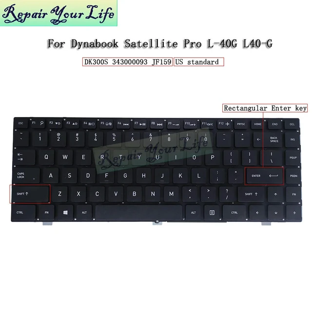 Alt view image 2 of 3 - L40G US English Keyboard for Dynabook Satellite Pro L40-G, DK300S 343000093 JF159 USA Laptop Keyboards