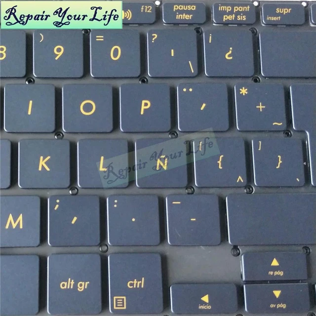 Alt view image 2 of 3 - LA Laptop Keyboard Backlight for ZenBook 3 Deluxe UX490 UX490U UX490CA UX490UA Latin Blue Yellow Key 0KNB0 D632LA00 86720