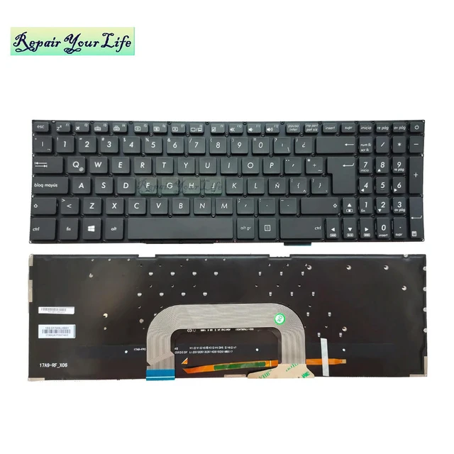 Alt view image 2 of 3 - laptop keyboard for VivoBook Pro 17 x705 x705ma x705mb x705ua x705uf x705u LA Latin SP black ASM17A96LAJ528 backlit KB