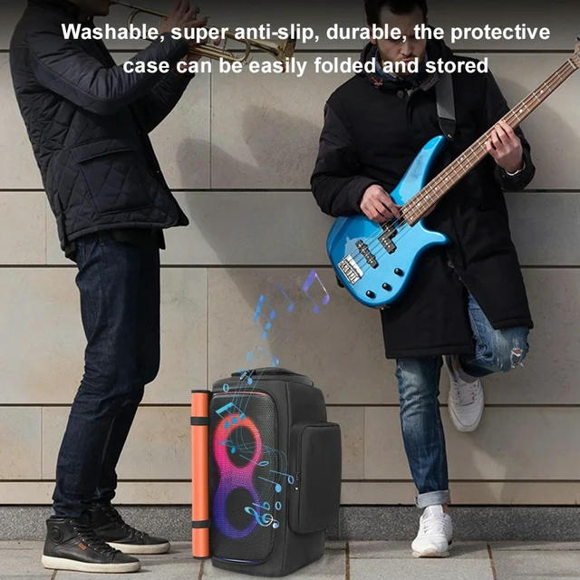 Alt view image 3 of 3 - Speaker Dust Cover with Mic Pocket Speaker Dust Case Anti-Slip Padded Speaker Protective Cover for JBL PARTYBOX 110/120