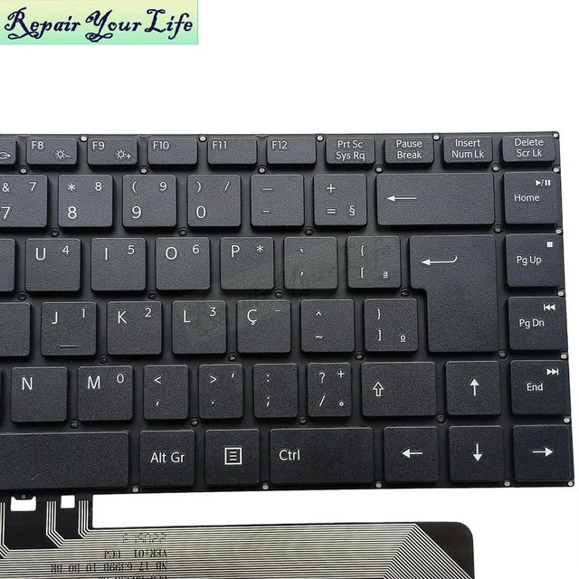 Alt view image 3 of 3 - PT-BR Brazil Brazilian Keyboard For Vaio FE14 2022 VJFE44 VJPX12F11X VJFE49F11X V6399B BR F0087-003 MB3091004 NO Backlit