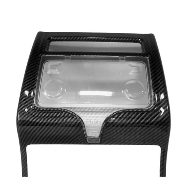 Alt view image 3 of 3 - Car Rear Armrest Air Conditioner Vent Cover Air Conditioner Anti Kick Hit Cover Carbon Fiber Trim For GWM HAVAL H9 2024-2025