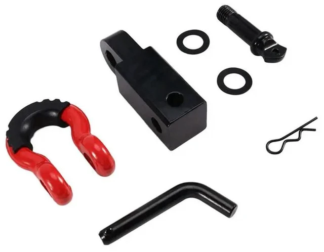 Main image of Powder Coated Double Hole Recovery Shackle Block Hitch Receiver D-Ring Hitch Pin For SUV Trucks Jeep Off-Road