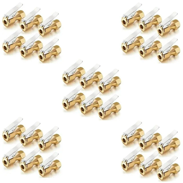 Alt view image 2 of 3 - 30 Pieces Brass Air Chuck Open Flow Straight Tire Chuck With Clip For Tire Inflator Gauge Compressor Accessories