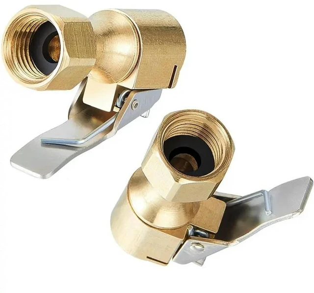 Main image of 30 Pieces Brass Air Chuck Open Flow Straight Tire Chuck With Clip For Tire Inflator Gauge Compressor Accessories