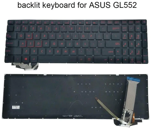 Main image of US Laptop Keyboard Backlight for ROG GL552 GL552VL GL552VW GL752 GL771 G551 GL551 English Replacement Backlit Keyboards