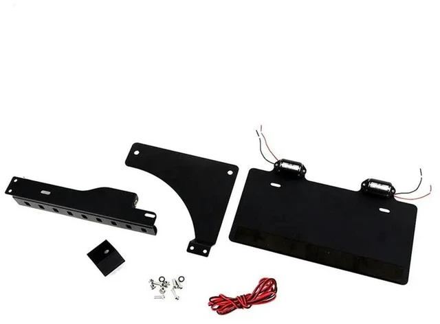 Main image of 1 Set Rear License Plate Frame Holder Mounting Bracket With Light For Jimny 2019 2020 2021 2022 2023 Accessories Black
