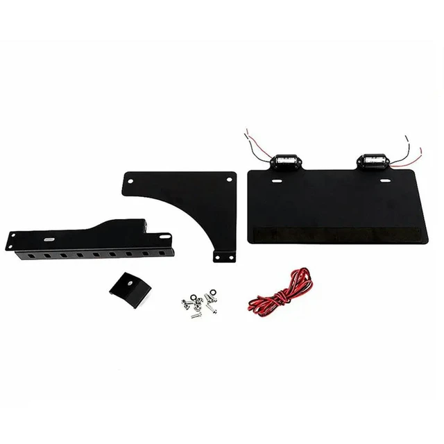 Alt view image 2 of 3 - 1 Set Rear License Plate Frame Holder Mounting Bracket With Light For Jimny 2019 2020 2021 2022 2023 Accessories Black