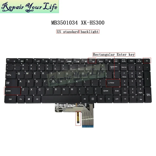 Main image of MB3501034 XK-HS300 US Backlit Keyboard For HIPAA S5 USA English Laptop Keyboard with Backlight United States Replacement Parts