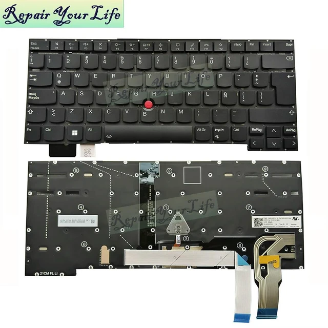 Main image of LA Latin Backlight Keyboard For ThinkPad T14s Gen 2 P1 Gen 4 X1 Extreme 4th 20WM 20Y3 20Y5 Notebook Replacement Keyboards