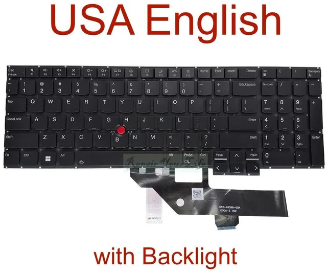Main image of US Backlit Keyboard For ThinkPad E16 Gen 1 21JN USA English Laptop Keyboards Backlight SN21K54282 SN21K54208 PK132Y93B00