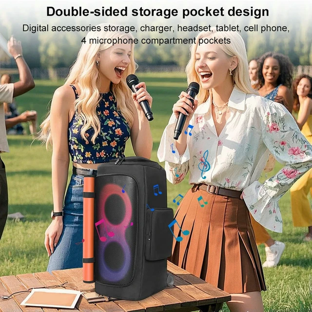 Alt view image 3 of 3 - Padded Speaker Protective Cover Waterproof Double-Sided Speaker Bag Anti-Slip Speaker Carry Bag for JBL PARTYBOX 310/320