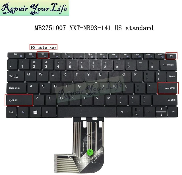 Main image of MB2751007 US English Laptop Keyboard for Mini Laptop PC 11.6 Inch Notebook Keyboards YXT-NB93-141 MB2751007 PRIDE-K3938