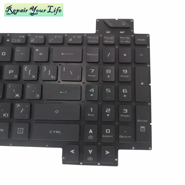 Alt view image 3 of 3 - RU RGB Backlit Keyboard for ROG Strix GL703 GL703G GL703GS GL703GM Russian Gaming Keyboards Color Backlight V170146BS1