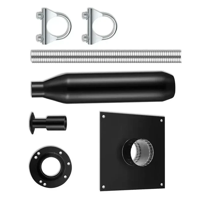 Alt view image 2 of 3 - Generator Exhaust Extension Kit With Insulated Through-Wall Mounting Plate Vent Exhaust Reduce Noise By 52%