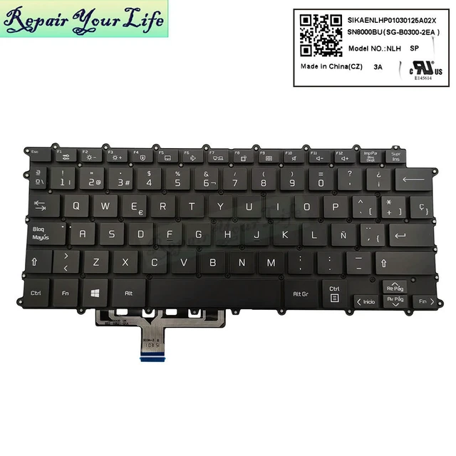 Alt view image 2 of 3 - Spanish Backlit Keyboard for Gram 14Z90P-G AA54A3 AA55A1 14Z90P-K AA53A1 AA74A1 AAW3U1 AAW5U1 AAB8U1 Notebook Keyboard LATIN