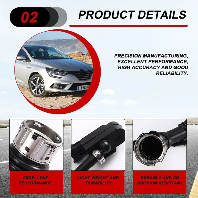 Alt view image 3 of 3 - Turbocharger Air Hose With Sensor 144603264R 14460-3264R For Renault Megane Scenic 1.6 Dci Car