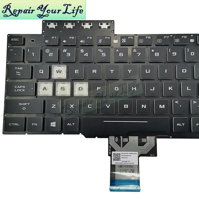 Alt view image 2 of 3 - US Backlit Laptop Keyboard for Tuf Gaming FX505 FX505GT FX505GM FX505GE FX505GD FX505G FX505DT FX86 English AEBKLU030