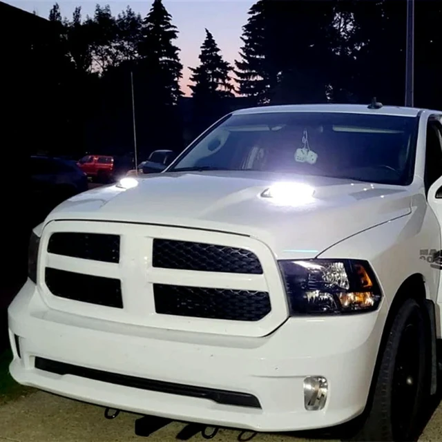 Alt view image 3 of 3 - For Dodge RAM 1500 2010-2022 LED Daytime Running Light, White DRL, Amber Sequential Turn Signal LED Hood Vent Lights