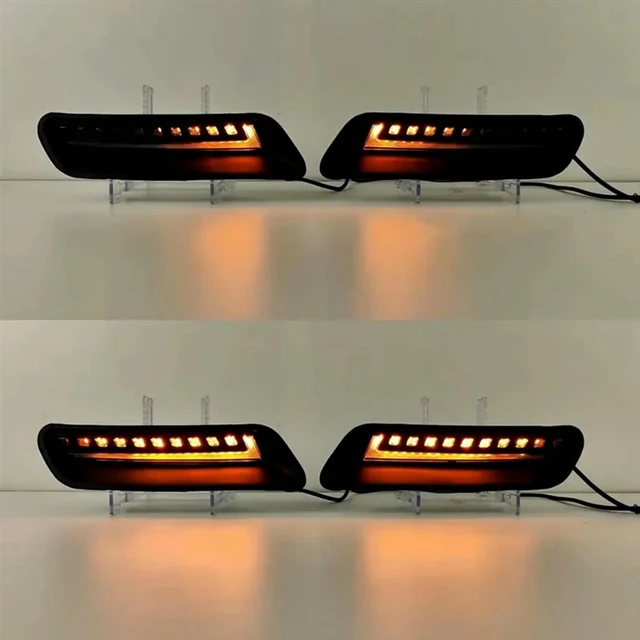 Alt view image 2 of 3 - For Dodge RAM 1500 2010-2022 LED Daytime Running Light, White DRL, Amber Sequential Turn Signal LED Hood Vent Lights