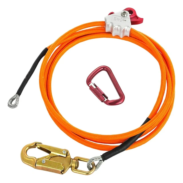 Main image of 1/2In X 10ft Steel Wire Core Flipline Kit Adjustable Positioning Rope Arborist Tree Climbers Flip Line Climbing Tree Equipment