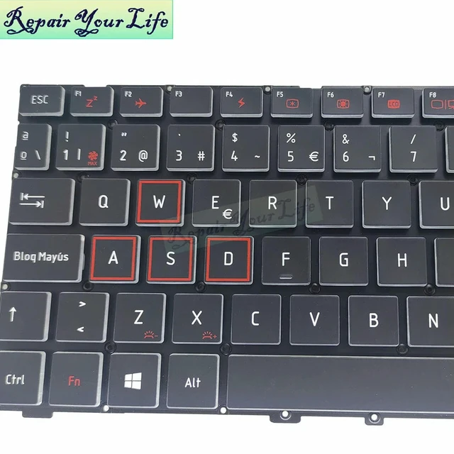 Alt view image 2 of 3 - Spanish Keyboard with Backlight for MACHENIKE F117-S F117 S6s Si3 S6CS S6CP S6 S11 F117-V Computer Backlit Keyboards Latin ES SP