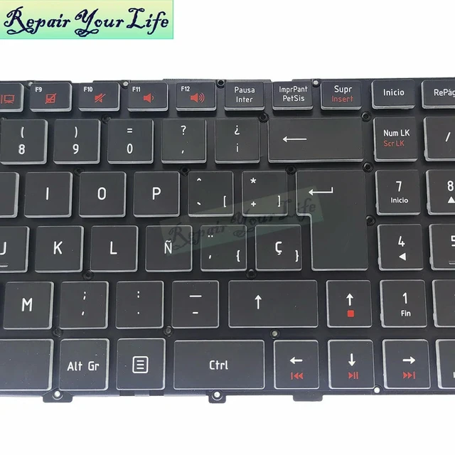 Alt view image 3 of 3 - Spanish Keyboard with Backlight for MACHENIKE F117-S F117 S6s Si3 S6CS S6CP S6 S11 F117-V Computer Backlit Keyboards Latin ES SP