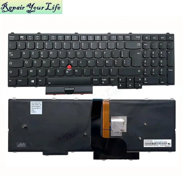 Main image of AZERTY French Backlight Keyboard For Thinkpad P50 P70 P51 P71 20EN 20ER Notebook Trackpoint Keyboards 01HW293 SN20M25784