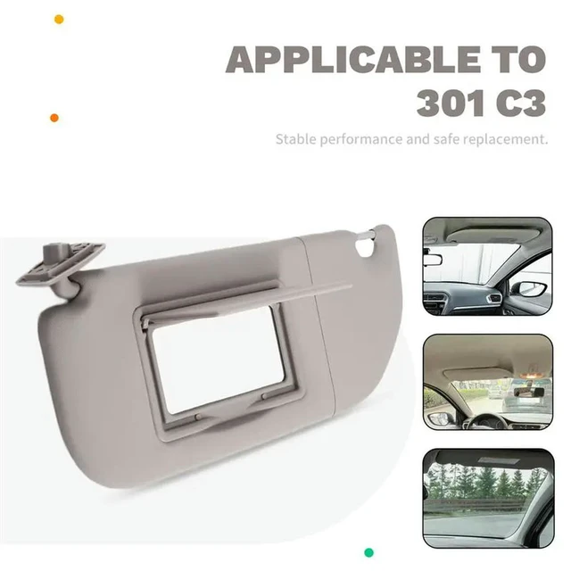 Alt view image 3 of 3 - For 301 For Citroen C3 Car Sun Visor Mirror Shield Shade Board Car Inner Sun Visor 98038432DS 98038433DS