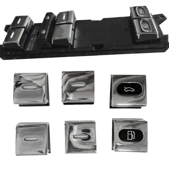 Alt view image 3 of 3 - 1Set Car Window Switch Button Gas Door Switch Trim Cover For Bentley Continental GT 2004-2017 Power Window Lifter Chrome