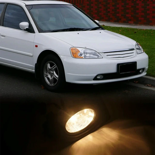 Alt view image 3 of 3 - Front Bumper Fog Light Assembly With Switch Wiring Kit For Honda Civic 2001 2002 Accessories