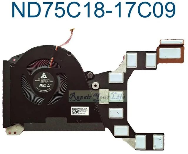 Main image of Laptop Cooling Fan for ROG Zephyrus GX501 GX501V GX501VI GX501VSK ND75C18-17C09 Notebook PC VGA Cooler Radiator CPU GPU 5V
