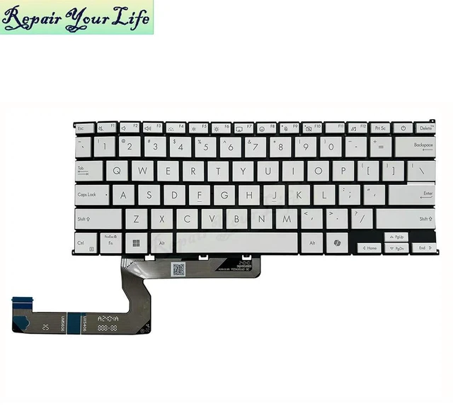 Main image of US English Backlit Keyboard For Zenbook UX5406 UM5606 UX5406SA UM5606WA UM5606KA 0KNB0-261XUS00 Notebook Teclado White Keys