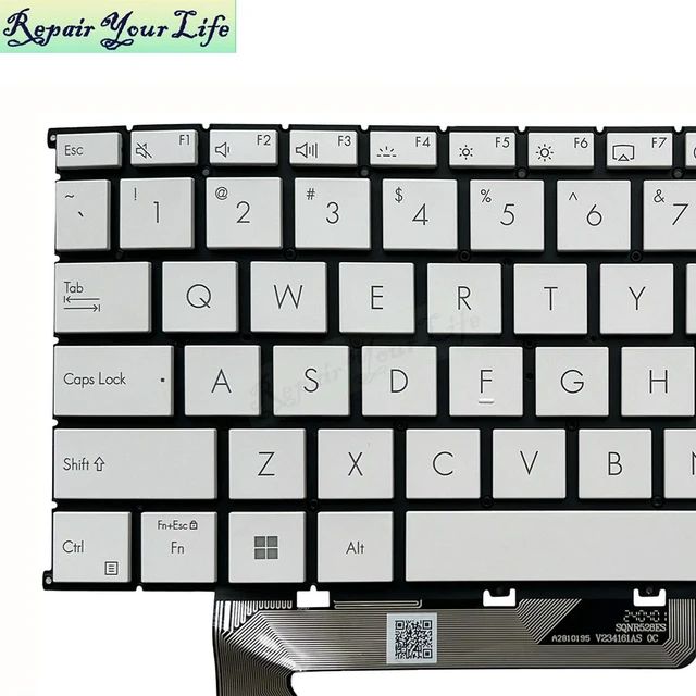 Alt view image 3 of 3 - US English Backlit Keyboard For Zenbook UX5406 UM5606 UX5406SA UM5606WA UM5606KA 0KNB0-261XUS00 Notebook Teclado White Keys