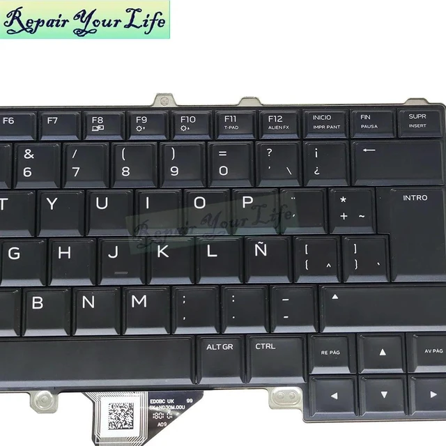 Alt view image 3 of 3 - LA Latin Backlight Keyboard For For 15 R3 R4 15R3 13 R3 KYM7R 0KYM7R Spain Notebook Replacement Keyboards Backlit