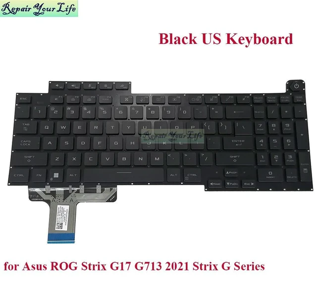 Main image of US RGB Backlit Keyboard for ROG Stirx G17 G733 G713QR G713RX G713RS G713RC 2021 Strix G Series 0KNR0-691DUS00 V202926FS1
