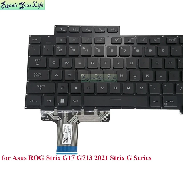 Alt view image 2 of 3 - US RGB Backlit Keyboard for ROG Stirx G17 G733 G713QR G713RX G713RS G713RC 2021 Strix G Series 0KNR0-691DUS00 V202926FS1