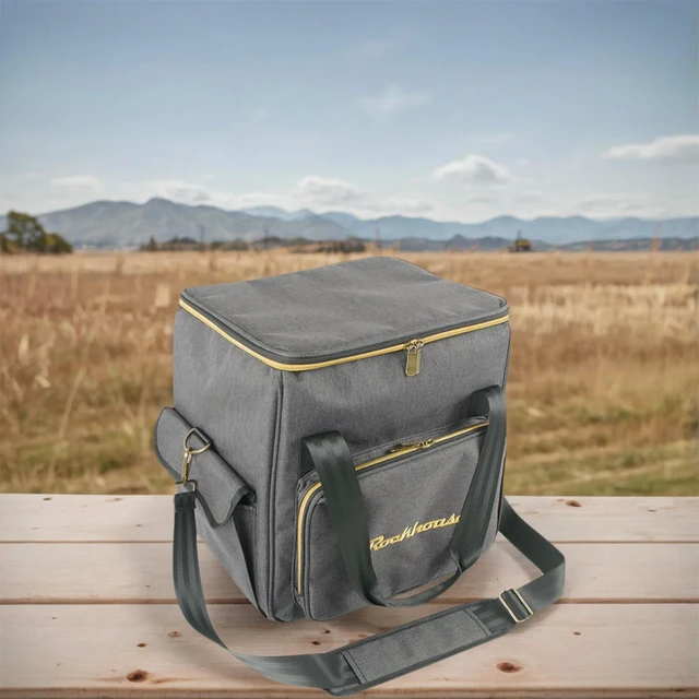 Alt view image 2 of 3 - Vinyl Records Carrying Bag Large Capacity Waterproof Record Bag Multi-Pocket Thicken Padded CD Bag for Music Lovers Gift