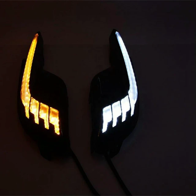 Main image of 1 Pair LED Daytime Running Light Dynamic White & Amber Turn Signal DRL Fog Lamp For Mazda 3 Axela 2017 2018