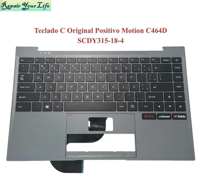 Main image of PT-BR Brazil Keyboard/teclado C Shell for Posltivo Notebook MOTION C464D Brazilian Portuguese Palmrest Keyboards 181205-B1419