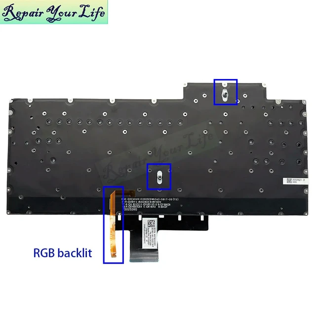 Alt view image 2 of 3 - US English Notebook RGB/Colorful Backlit Keyboard Backlight For ROG Flow X16 GV601 GV601RE GV601RM GV601RW 0KNR0-2812US00
