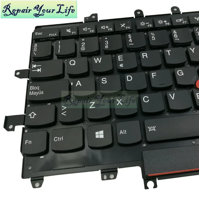 Alt view image 3 of 3 - Spanish Laptop Keyboard For Thinkpad Carbon X1 Gen 4 4th 2016 SP LA Layout with Backlit Keyboard Red Pointing 00PA707