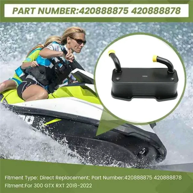 Alt view image 3 of 3 - Oil Cooler Motorboat Engine 420888854 For Sea-Doo RXP-X GTX WAKE Pro 300 Horsepower Transmission Oil Radiator Cooler