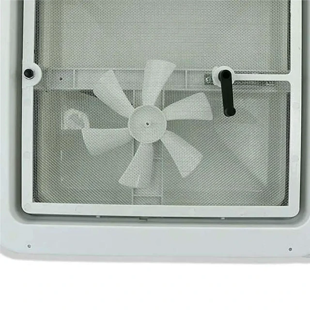 Alt view image 2 of 3 - RV Ventilation Fan 12V Power 14 Inch X 14 Inch RV Roof Vent White Lid Inner Garnish Fan