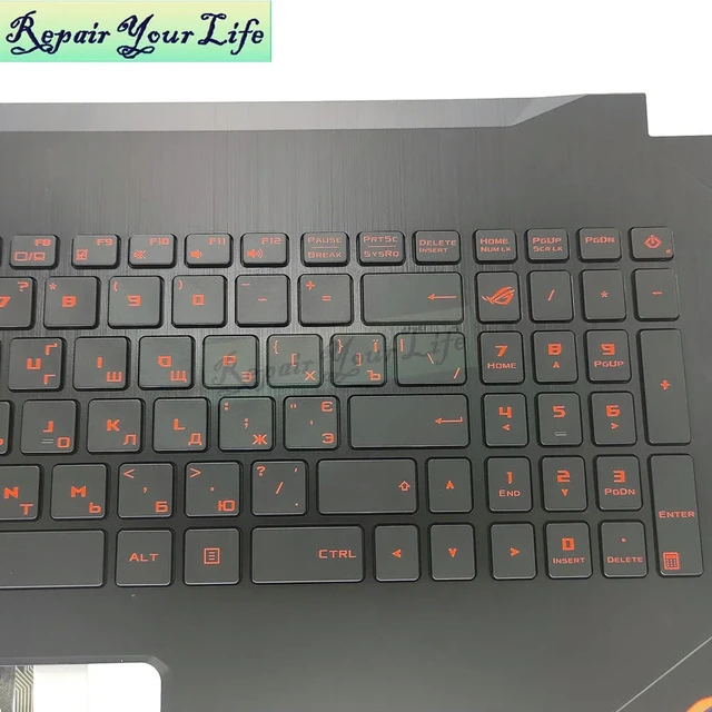 Alt view image 3 of 3 - Ukrainian Backlight Keyboard Palmrest for ROG Strix GL702 GL702V GL702VM VMK GL702VS VSK GL702VT GL702VI RU 13NB0CQ1AP0411